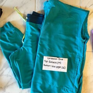 Figs Caribbean Blue Scrub Set